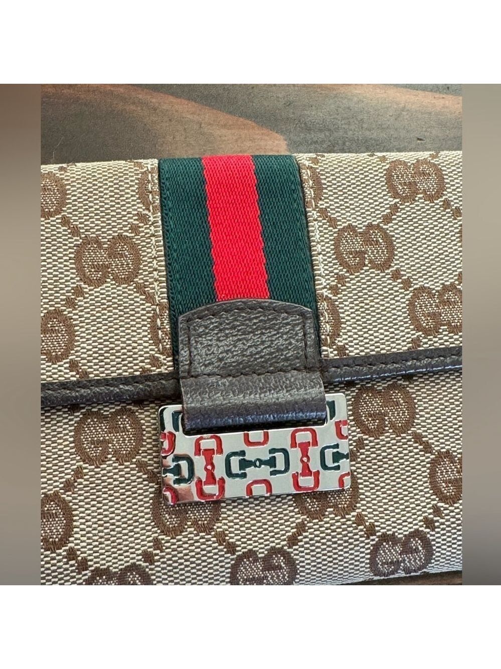 Gucci GG Supreme Canvas Leather Wallet Brown - Picture 6 of 13
